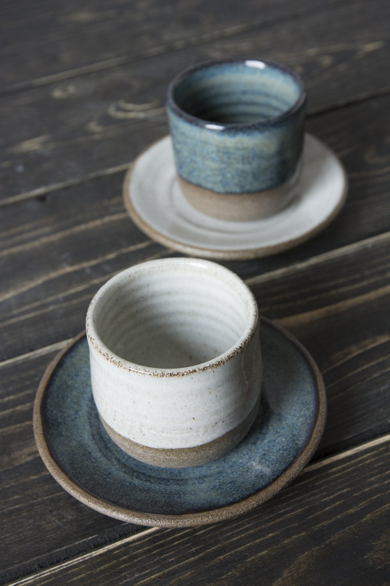 Modern Handmade Porcelain Double Espresso/cortado Cups90ml