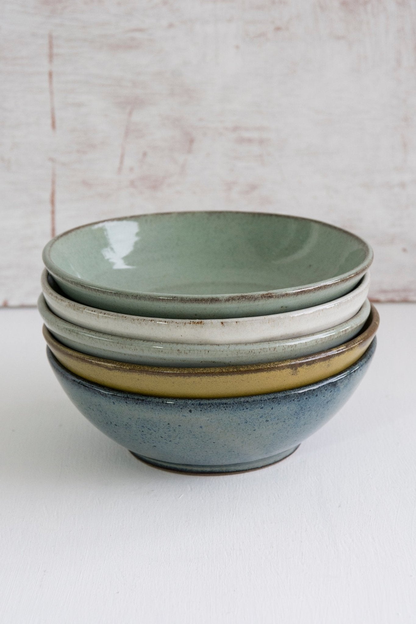 Pottery Bowl with Lid, Ceramic Blue Round Casserole Dish – Mad About Pottery