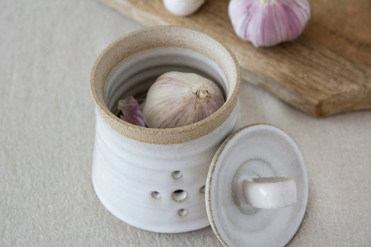 Perfectly Preserved: Rustic Ceramic Garlic Keeper - Mad About Pottery