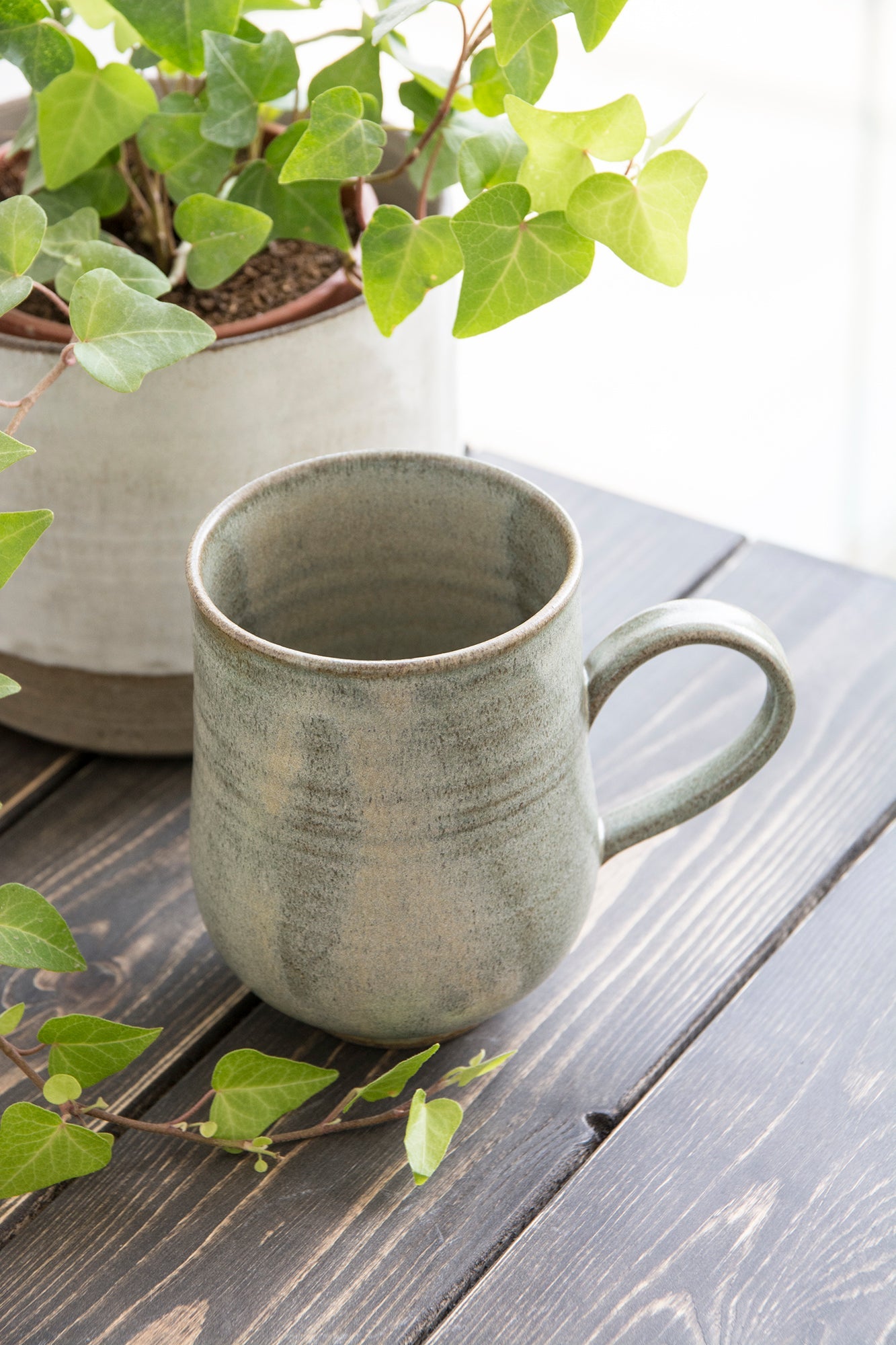 Extra large pottery ceramic coffee mug 20 oz. Ceramic Pottery Mug. retailer Pottery Ceramic cup, tea mug, beer ceramic stein, green and brown cup.