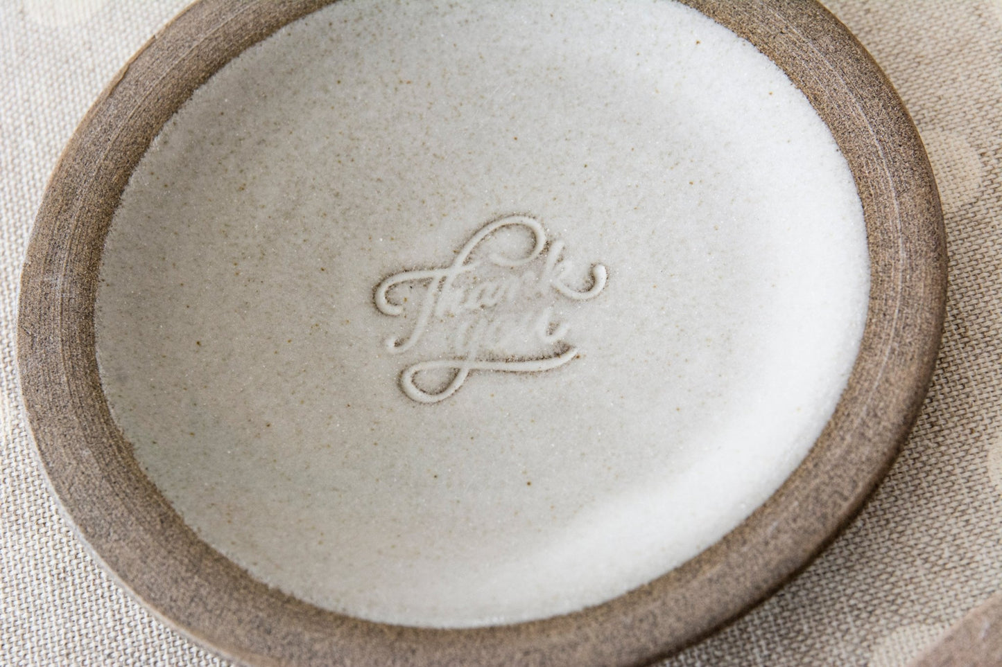 Pottery Trinket Dish - "Thank You" Engraved - Mad About Pottery- plates
