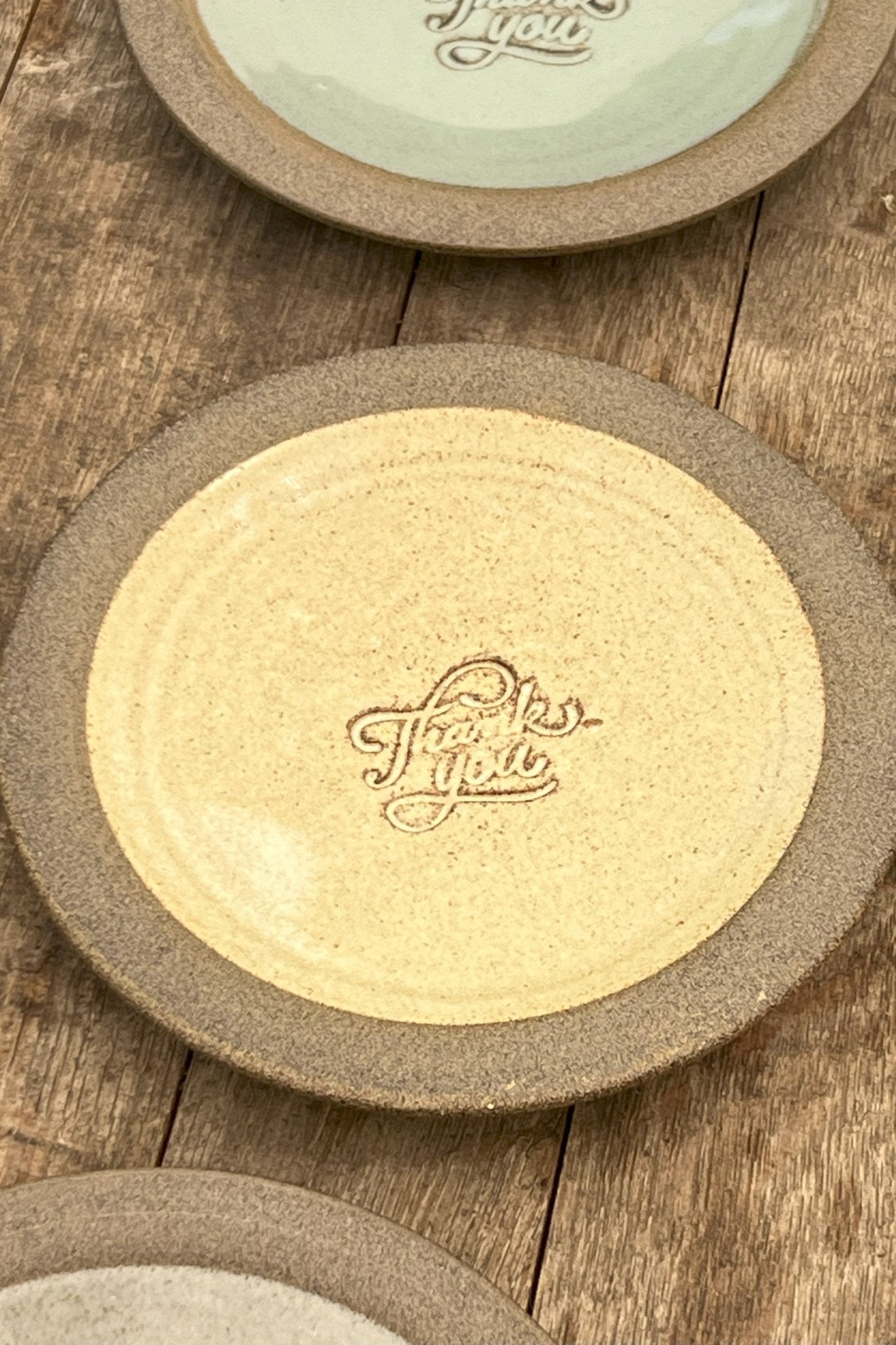 Pottery Trinket Dish - "Thank You" Engraved - Mad About Pottery- plates