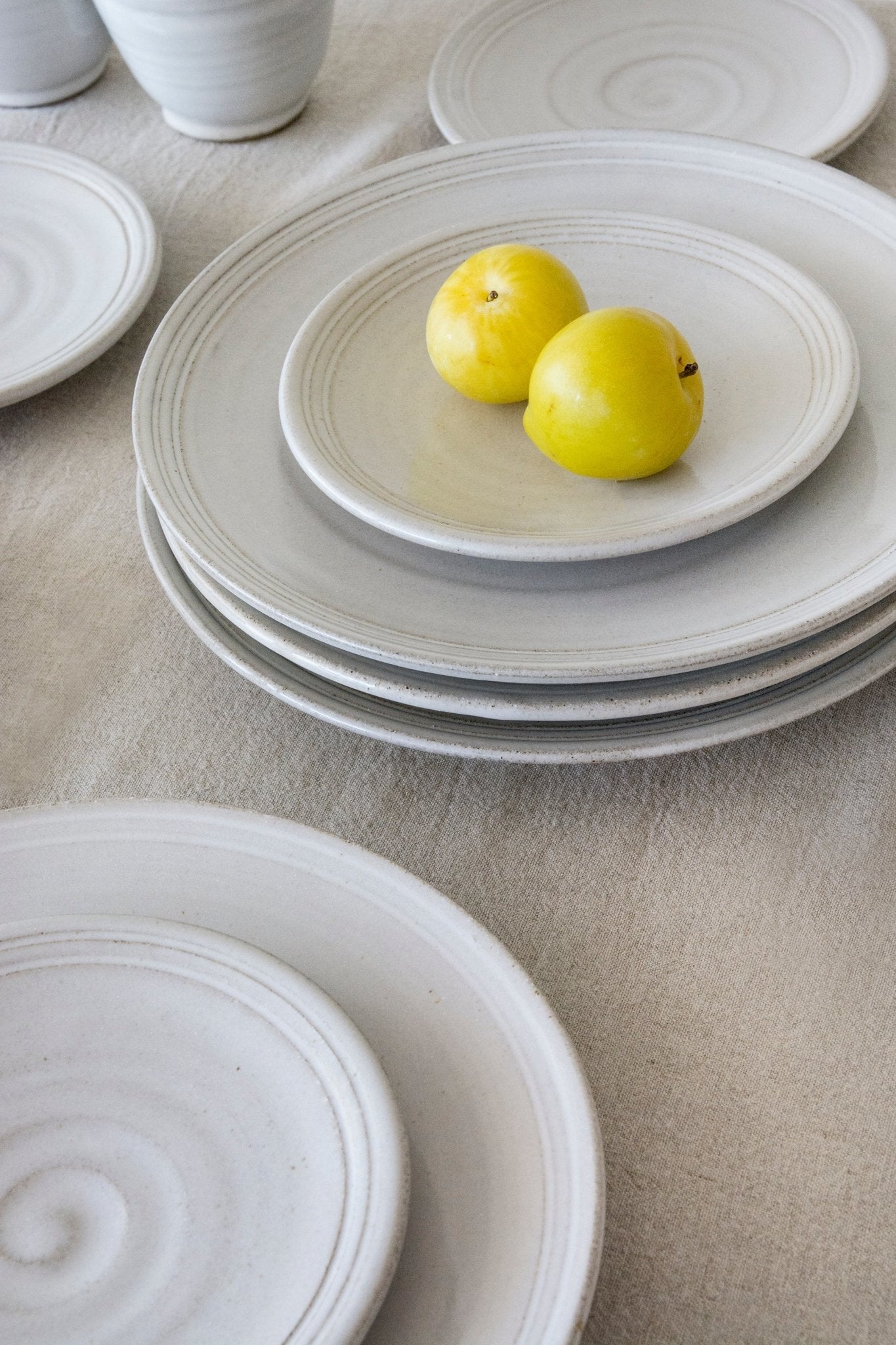 White pottery clearance dishes