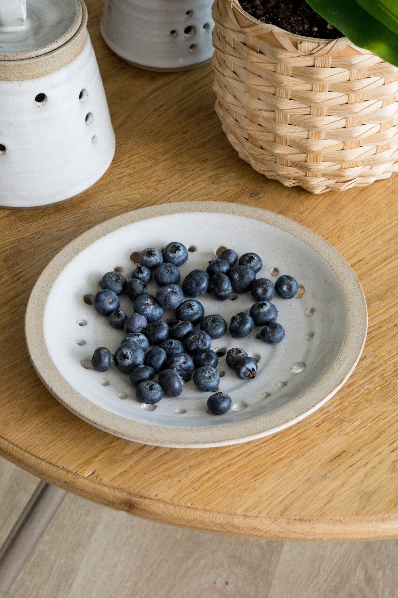 Vintage good Polish Pottery berry colander and plate hard to find