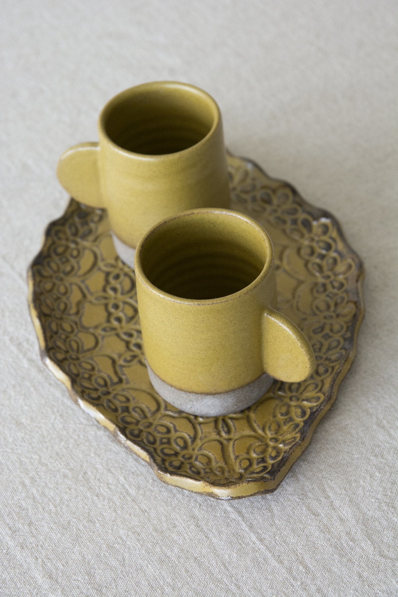 Simply Modern Pottery Collection: 8-oz Tea Coffee Cups in Sage Green