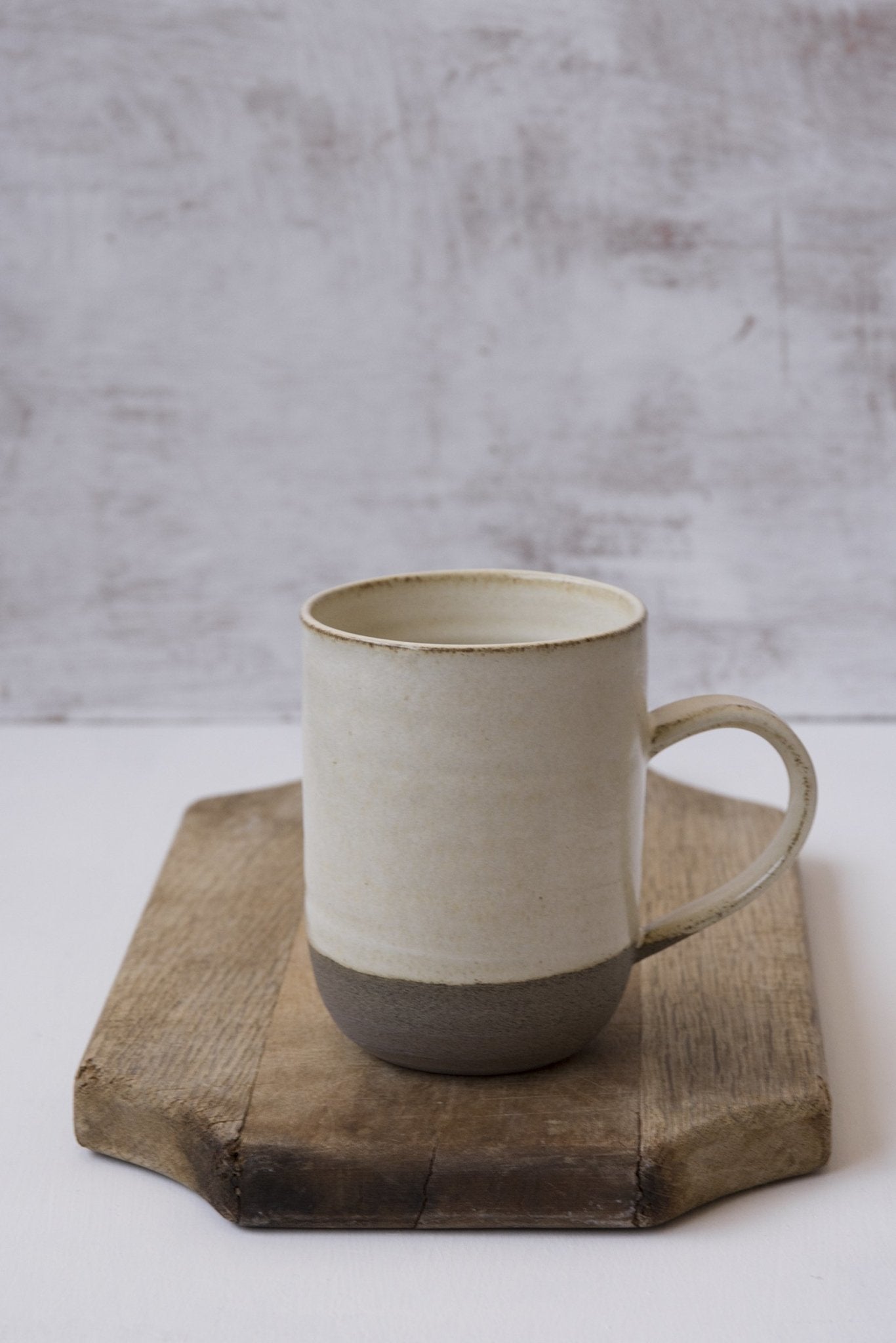 For Your Special Morning Coffee Ritual, Tall Narrow Pottery Mug, 10 fl oz