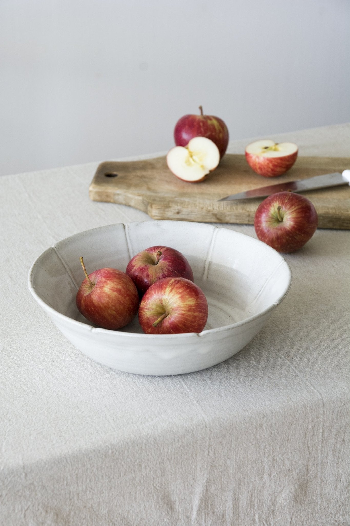 Vanilla White Striped Bowl - 55 fl oz Large Serving Bowl - Salad Bowl - Serving Dish - Veggie Bowl - Boho White Pottery - offers Modern Organic